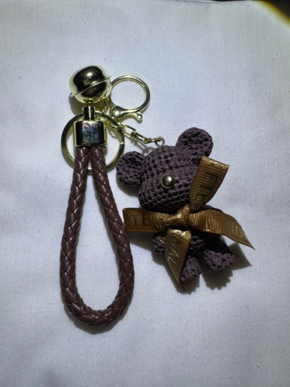 Love Is Eternal Brown Keychain Purse Charm wristlet